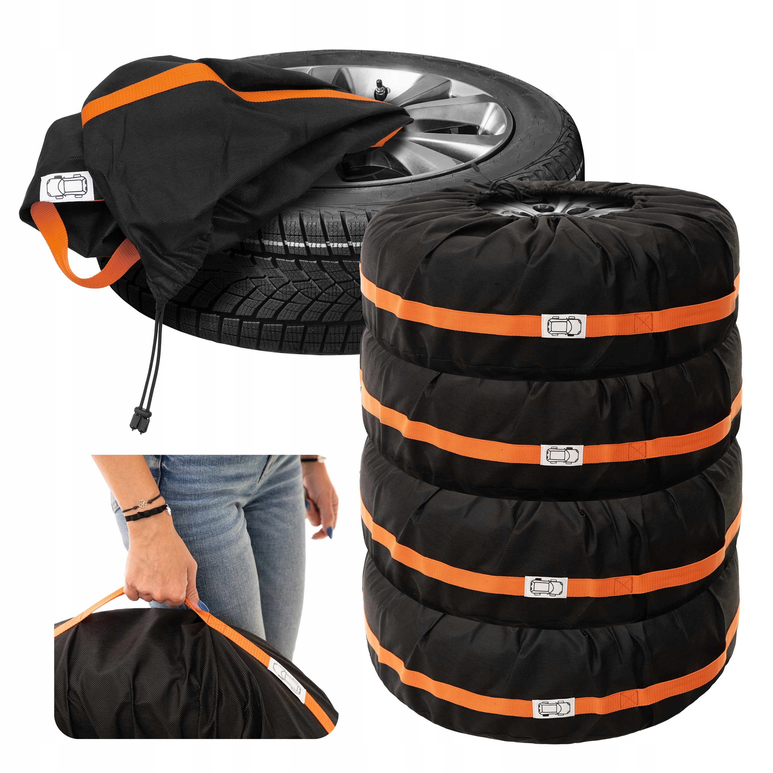 Pouzdro Na Kola Kryty na pneumatiky sada 4 kusů Sáček na kola 17-20 palců