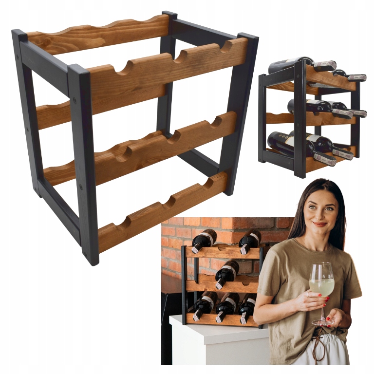Dřevěný Regál Stojan Police Na Víno Láhev Borovice Premium Jako Dárek