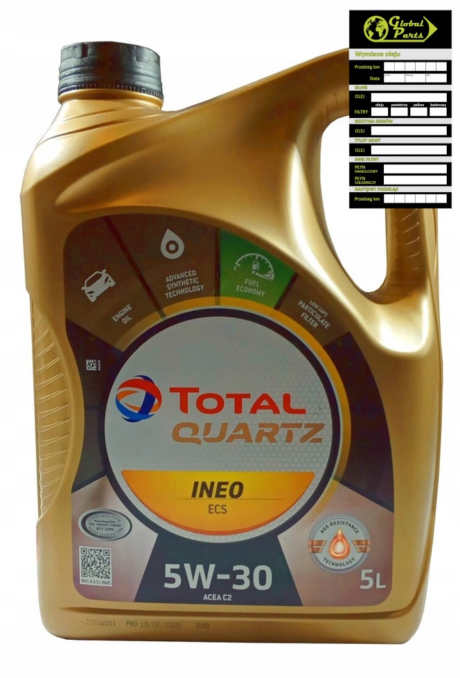 

Olej Total Quartz 5W30 Ineo Ecs 5L+