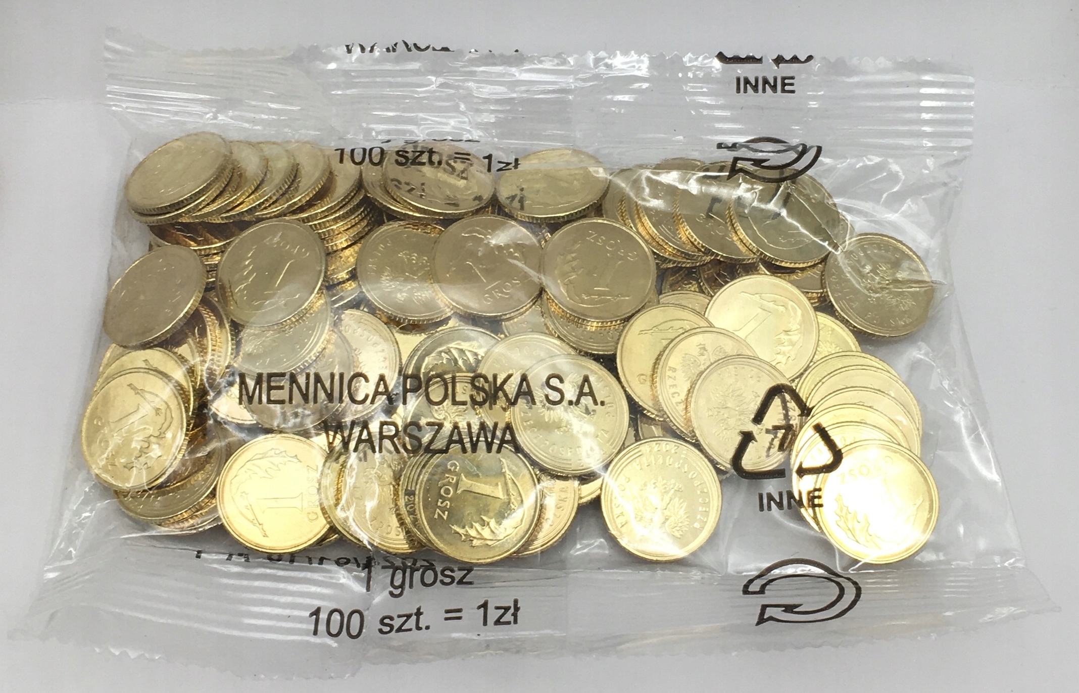 1 gr grosz 2024 WORECZEK MENNICZY - SASZETKA MW