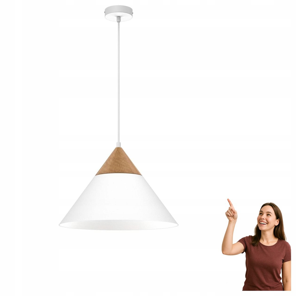 Biela závesná lampa v tvare kužeľa Single 463 Luminex