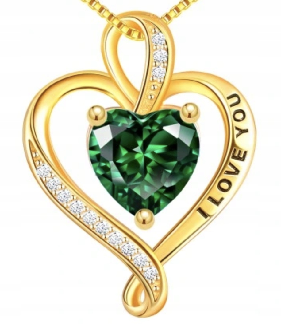 Náhrdelník ze zlata Stříbro 925 s Dárek srdce, dárek k narozeninám, Zirkony