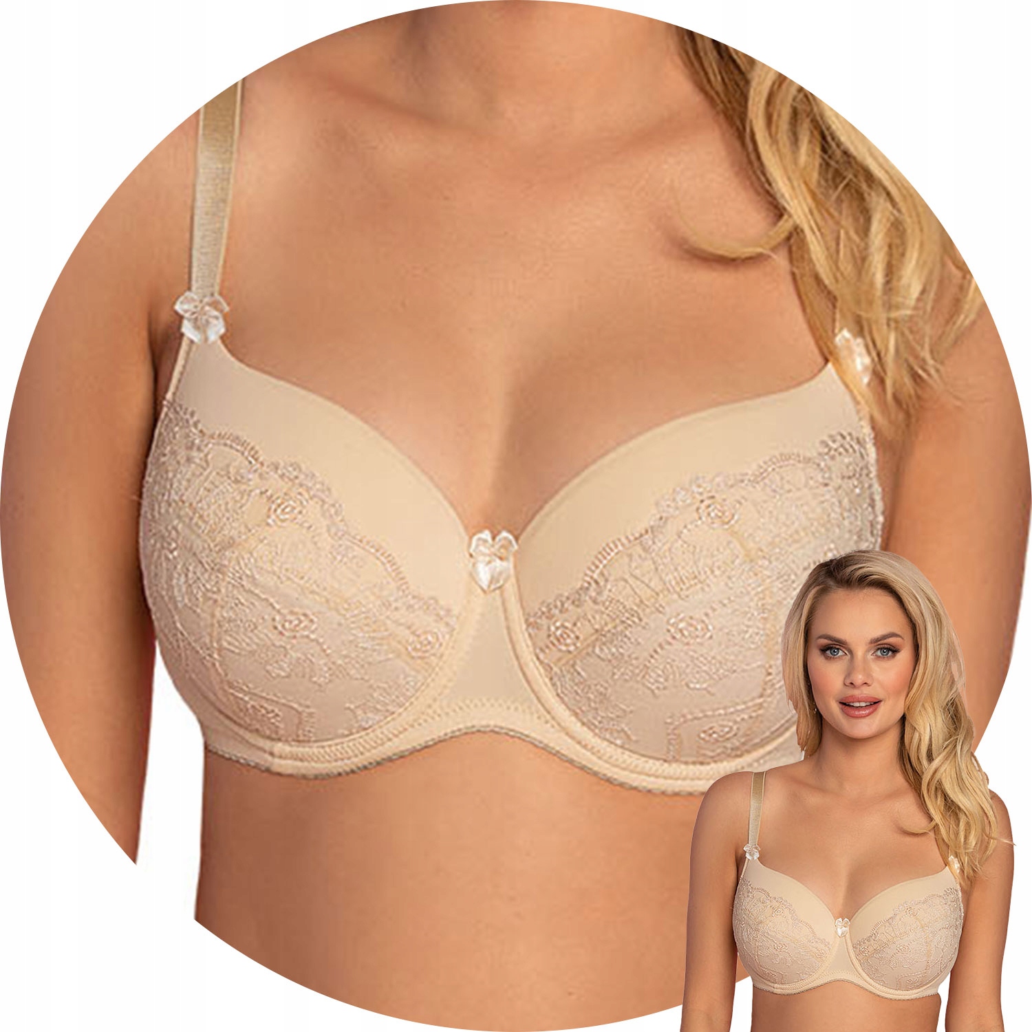 Biustonosz usztywniany Vena VB-65 beżowy 75F