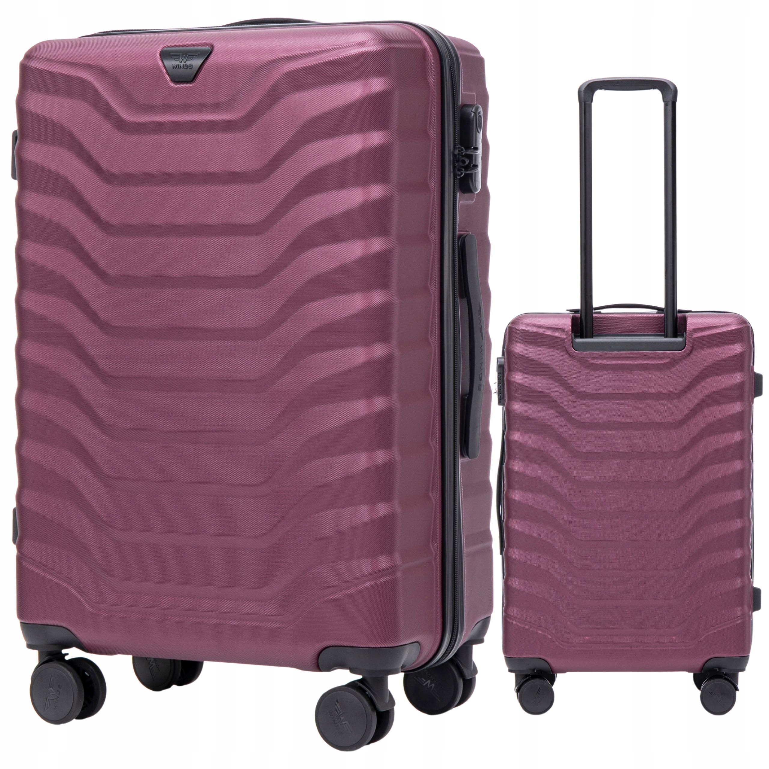 Střední cestovní kufr XL na 4 kolečkách z Abs Wings, prostorný, tvrdý, Zavazadlo