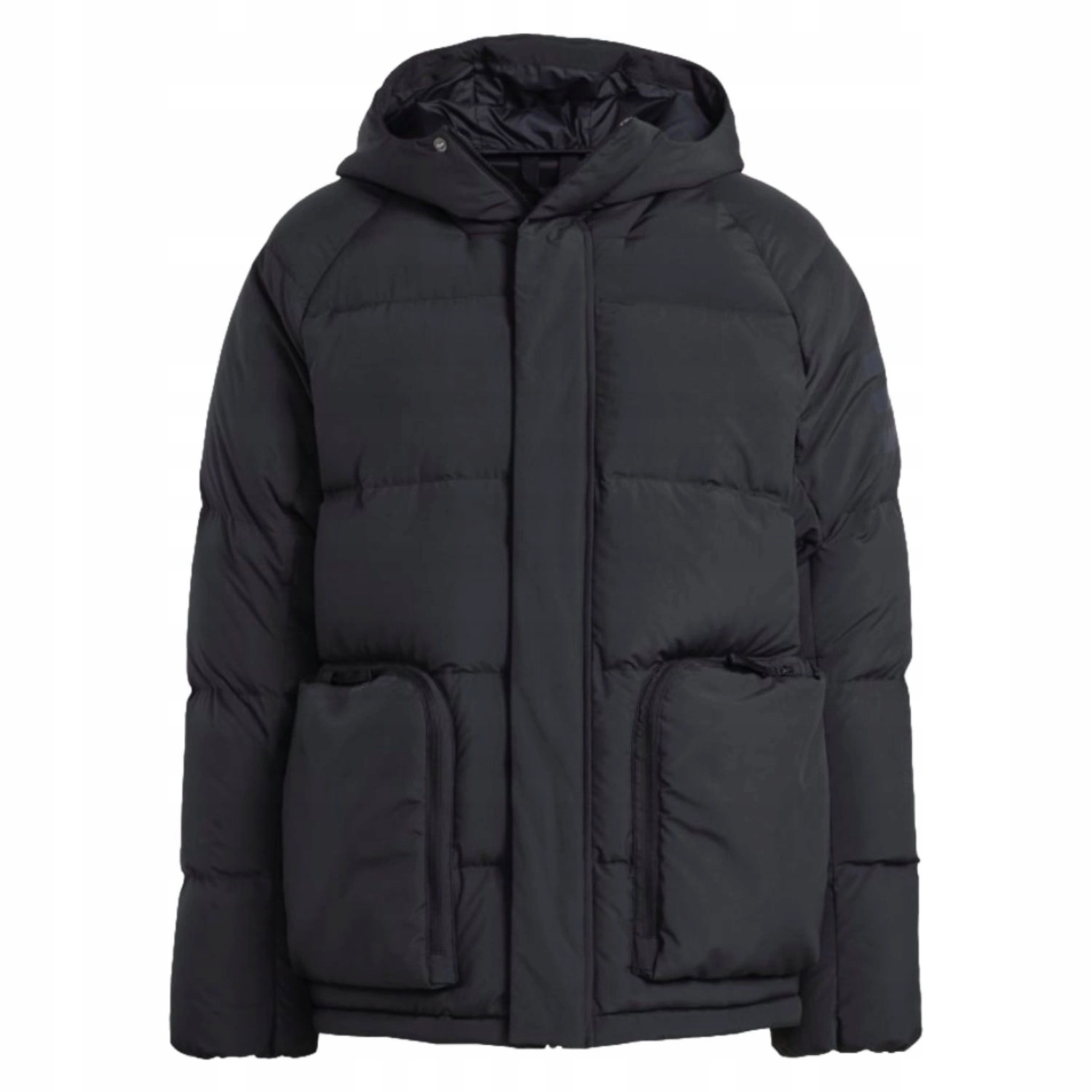 Pánská péřová bunda Adidas Utiltas s kapucí, teplá, černá vel. L