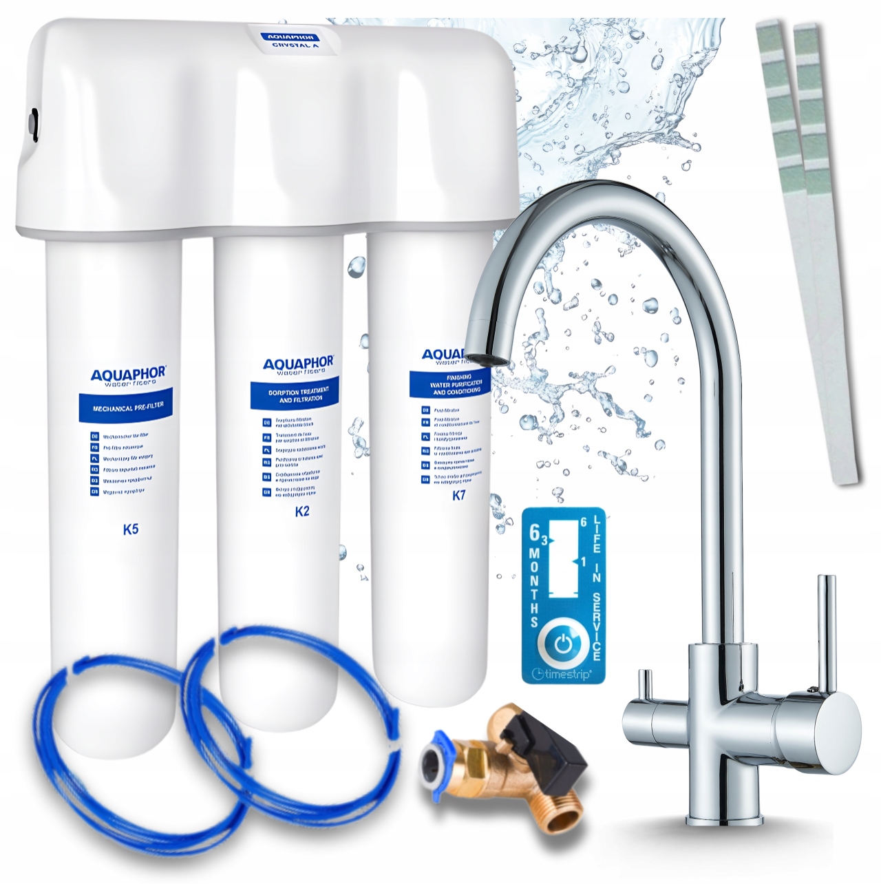 Trojcestný Stojanový Kohútik Na Vodný Filter A Filter Pod Umývadlo Aquaphor Kryštál