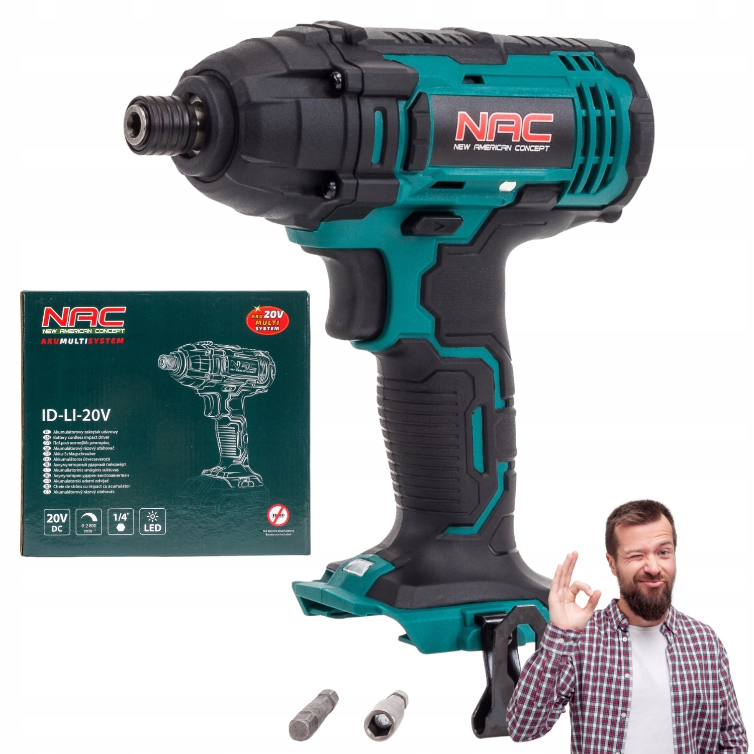 Zakrętarka Udarowa Akumulatorowa Nac 20V Klucz Udarowy 180NM Do Dokręcania