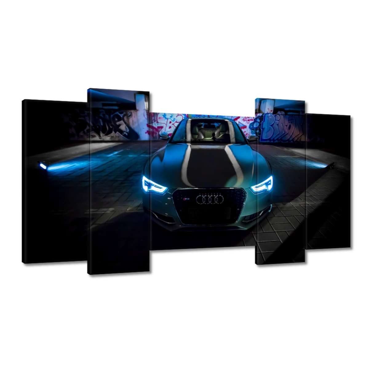 Obrazy 120x65 Audi v podzemní garáži v noci Graffiti