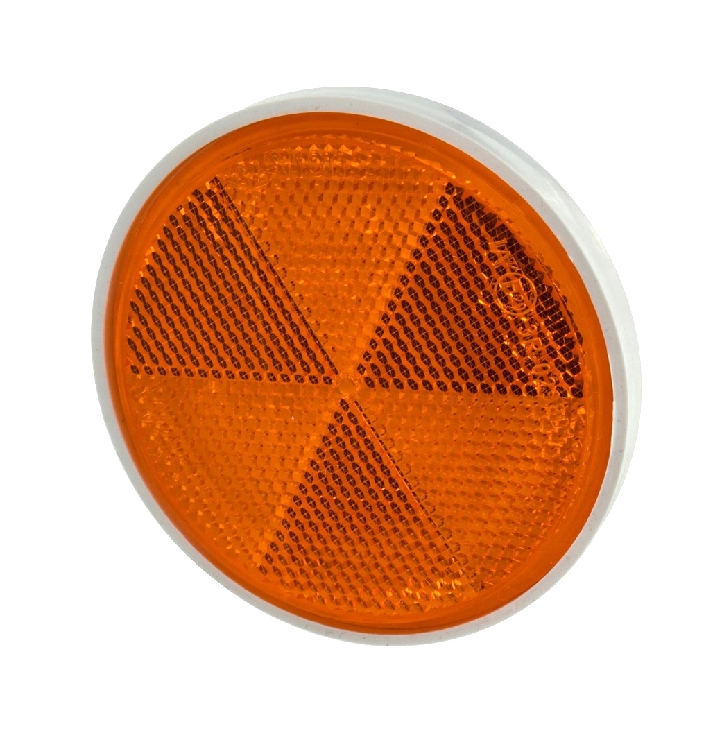 Odblask okrągły przykręcany ze śrubą POMARAŃCZOWY