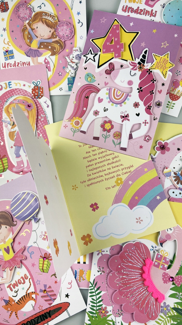 KARTKA URODZINY 3D FLAMING DZIEWCZYNKA HM 2670 Marka PAN Dragon