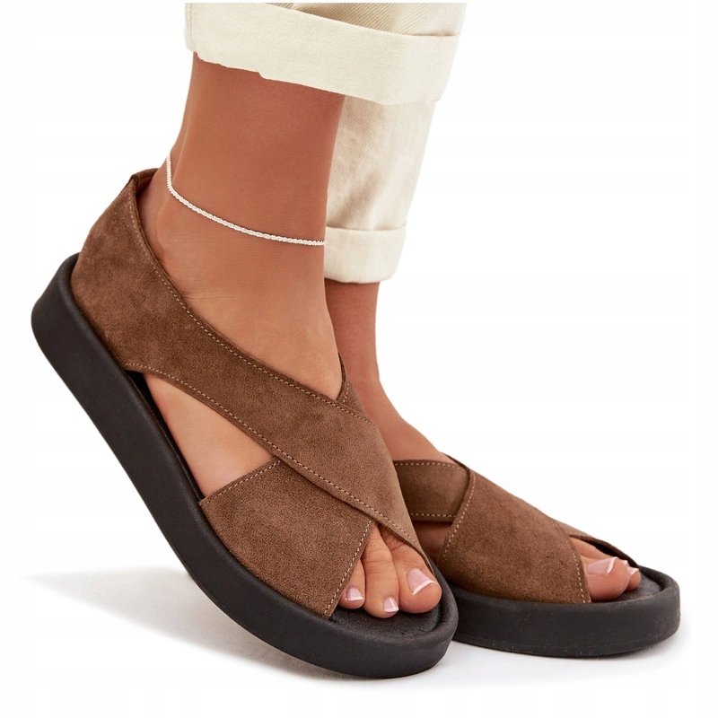 Dámské Pohodlné Sandály Z Přírodního Semiše Zazoo 3196 Světle Hnědé 41