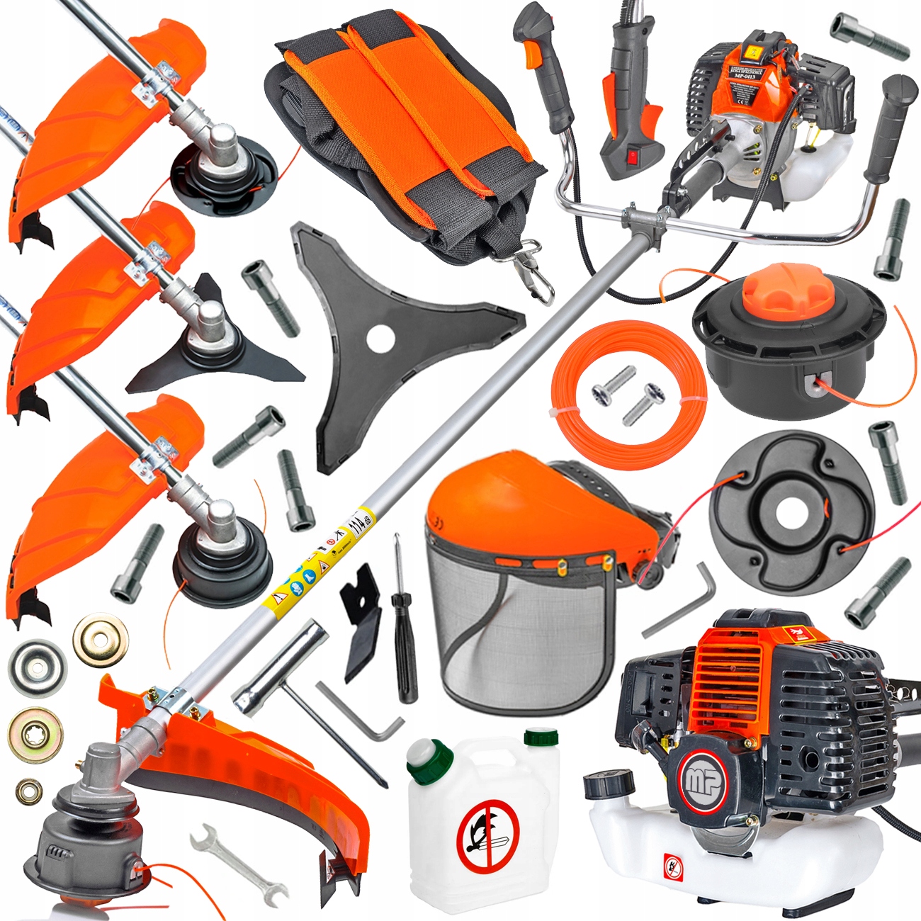 Benzínová Kosa Lámaná Kosačka Silná Sada 10v1 XXL Záhradná