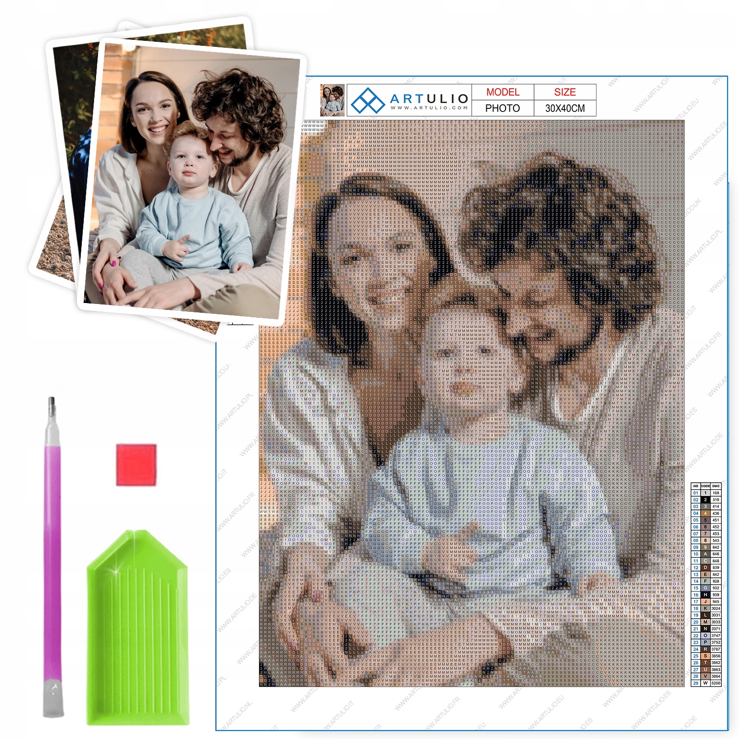 Diamantová výšivka z vlastní fotografie 40x30cm Diamond Painting Mozaika Sada