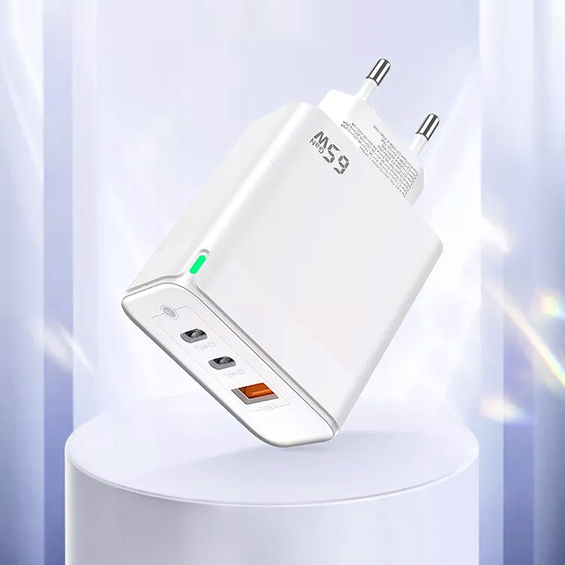 SZYBKA ŁADOWARKA SIECIOWA 60W QC PD | 2xUSB C 1xUSB-A KOSTKA FAST CHARGE Złącza USB typ C USB