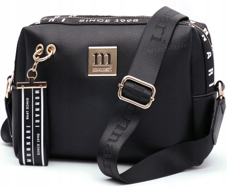 Listonoszka Praktyczna Torebka Damska Monnari Sportowa Torba Czarna Miejska