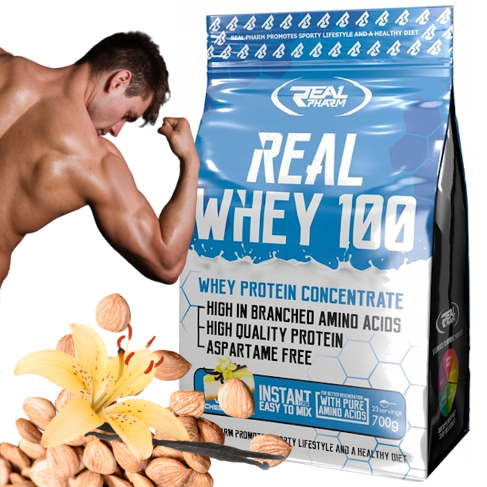 Syrovátkový Protein Wpc Real Pharm Whey 100 700g Vanilka-mandle