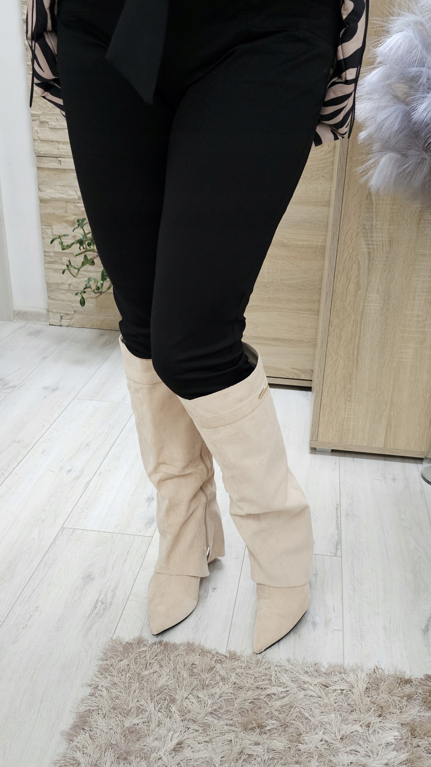 Dámské kozačky Sergio Todzi světle béžová [Velikost 36, barva světle béžová]