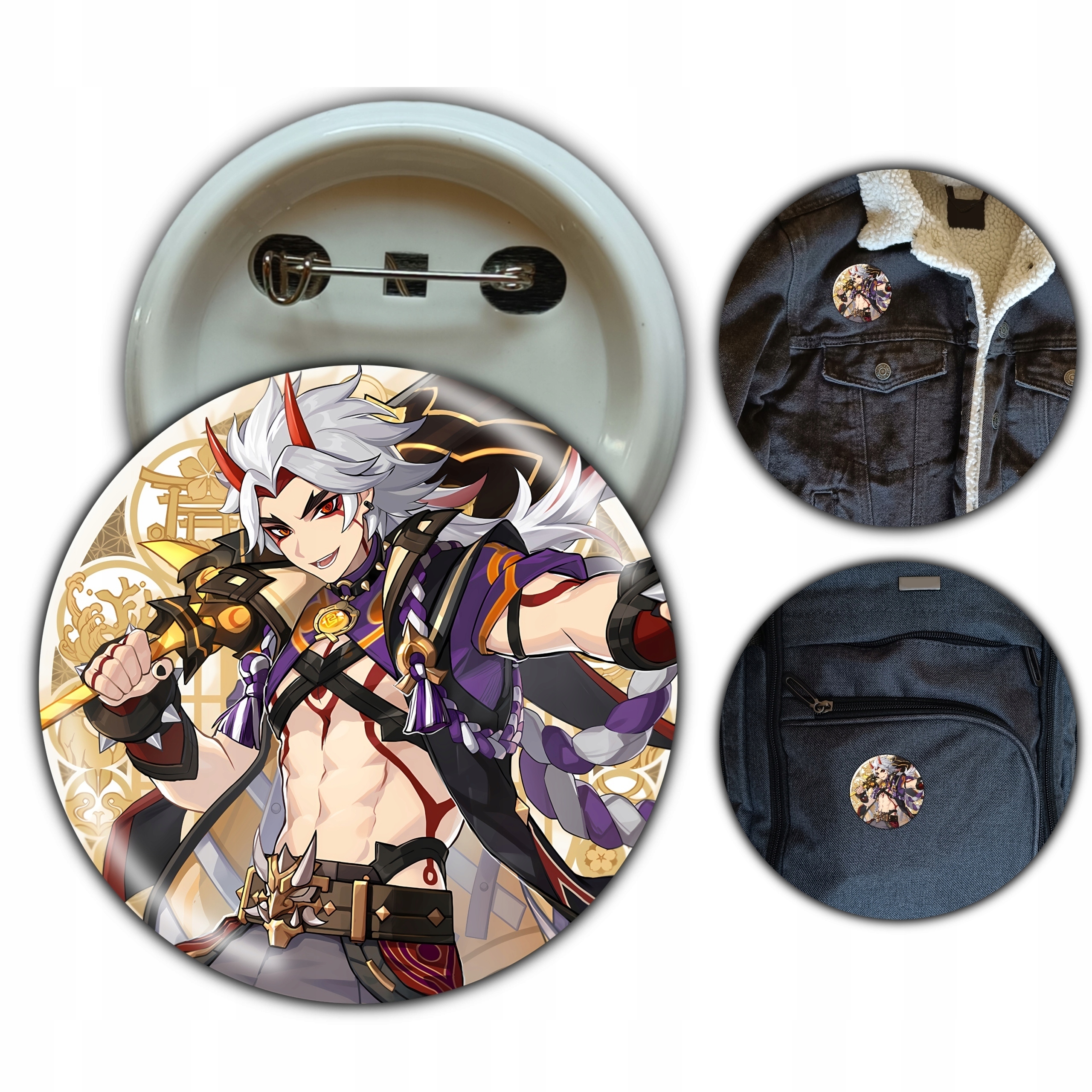 Przypinka, button, pin, znaczek, gra Arataki Itto Genshin Impact 58mm