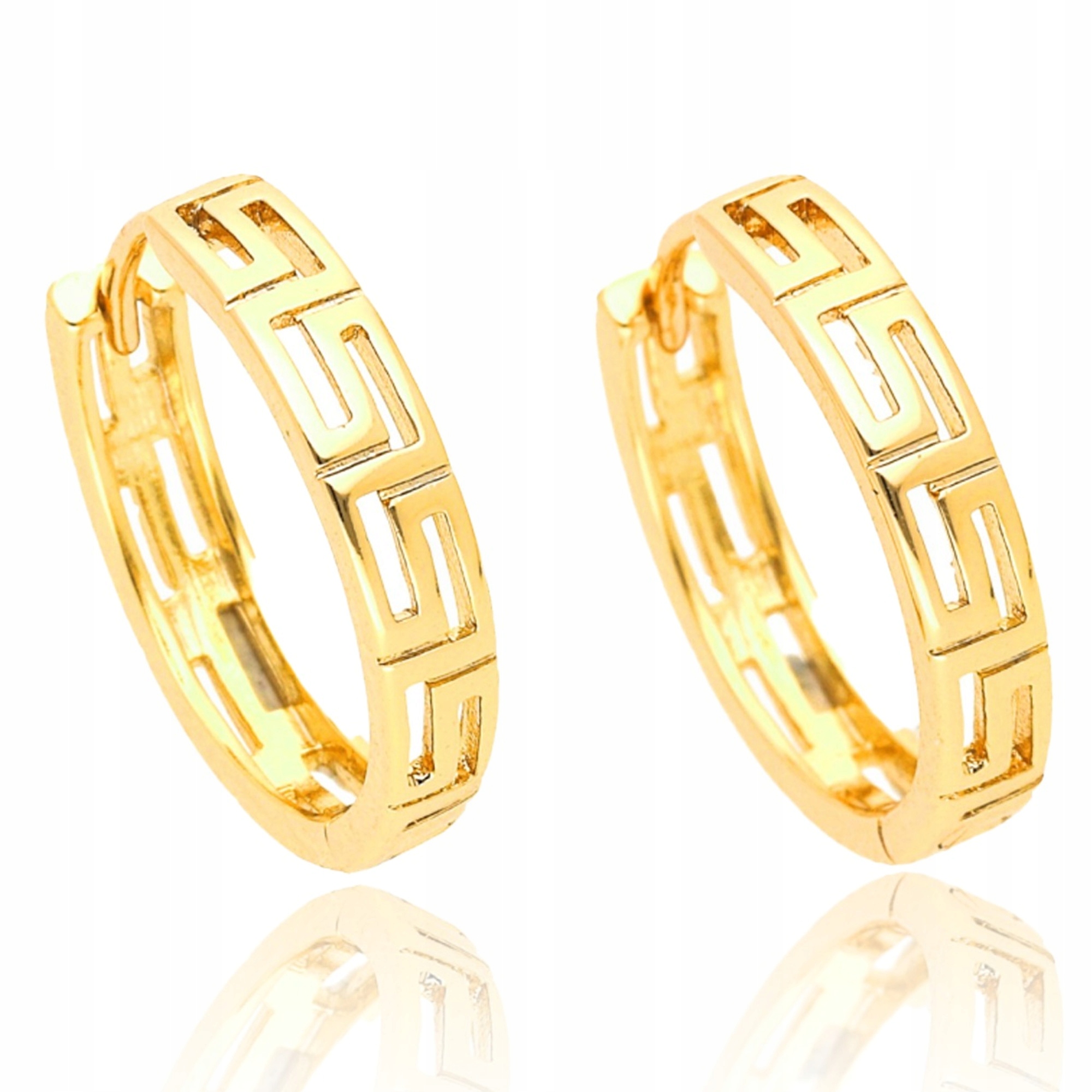 

Złote Kolczyki Kółeczka 18K Grecki Wzór 1,7 CM