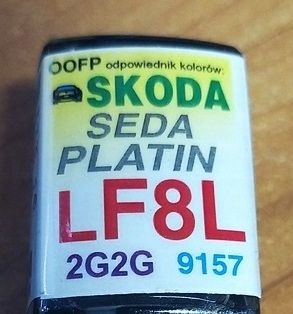 

Zaprawka Lakiernicza Skoda F8L LF8L 9157 seda plat