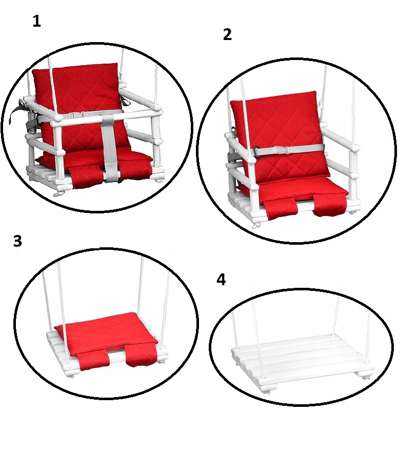 Huśtawka Ogrodowa dla dzieci Huśtawka do Pokoju Poduszka 4w1 Ławka Solidna Długość (cm) 33 cm