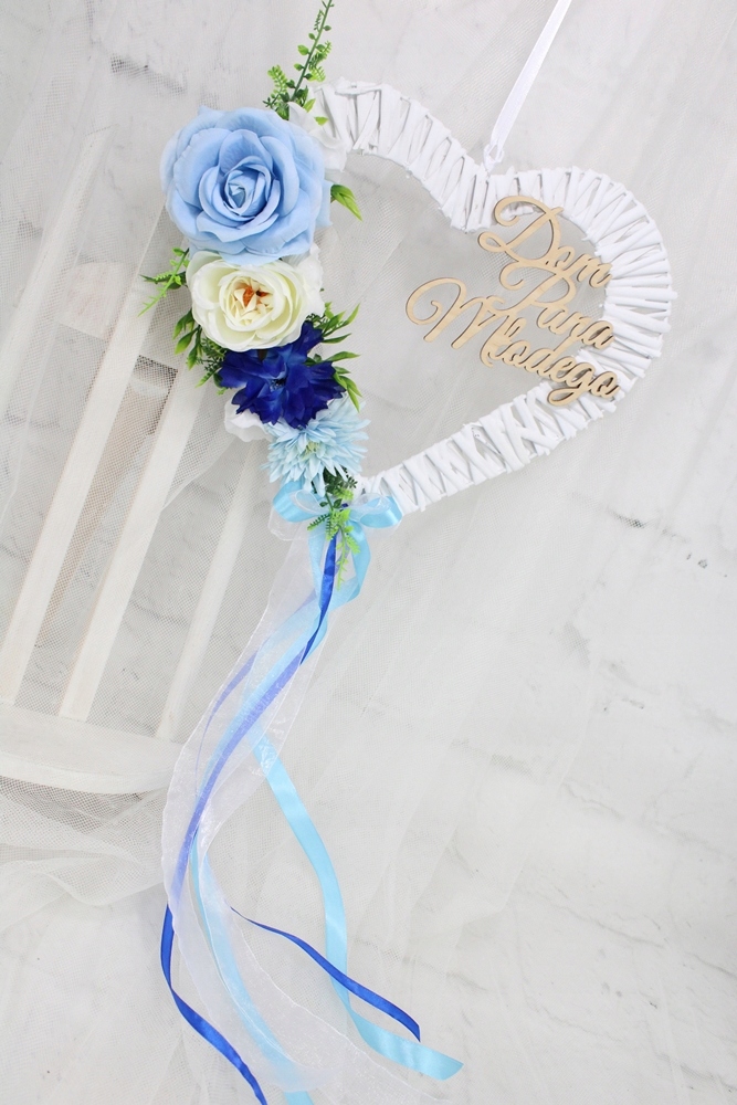 Serce wianek dekoracja ślubna na drzwi Dom Pana Młodego Rodzaj inny