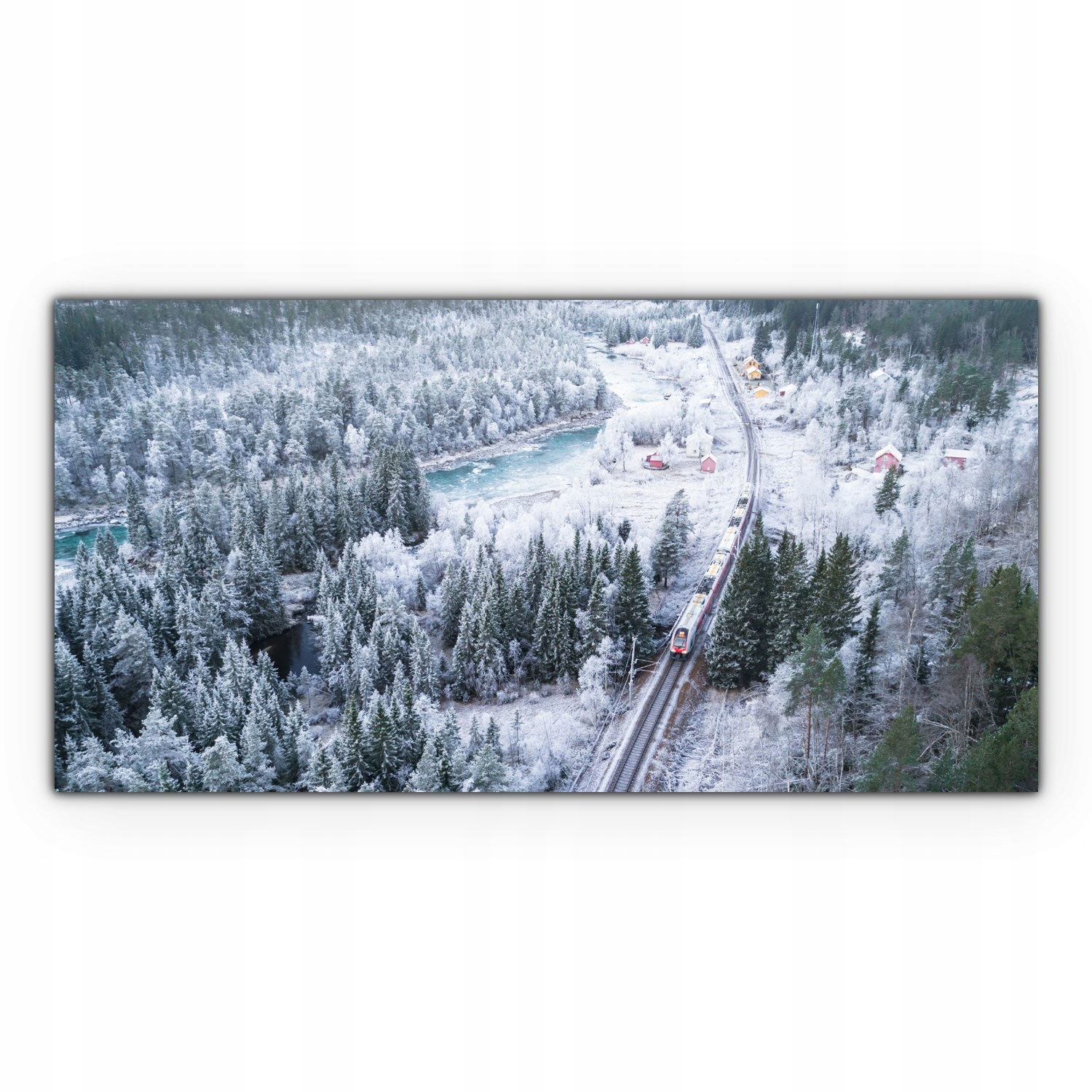 

Canvas na ramie na ścianę 120x60 Pociąg Góry Zima
