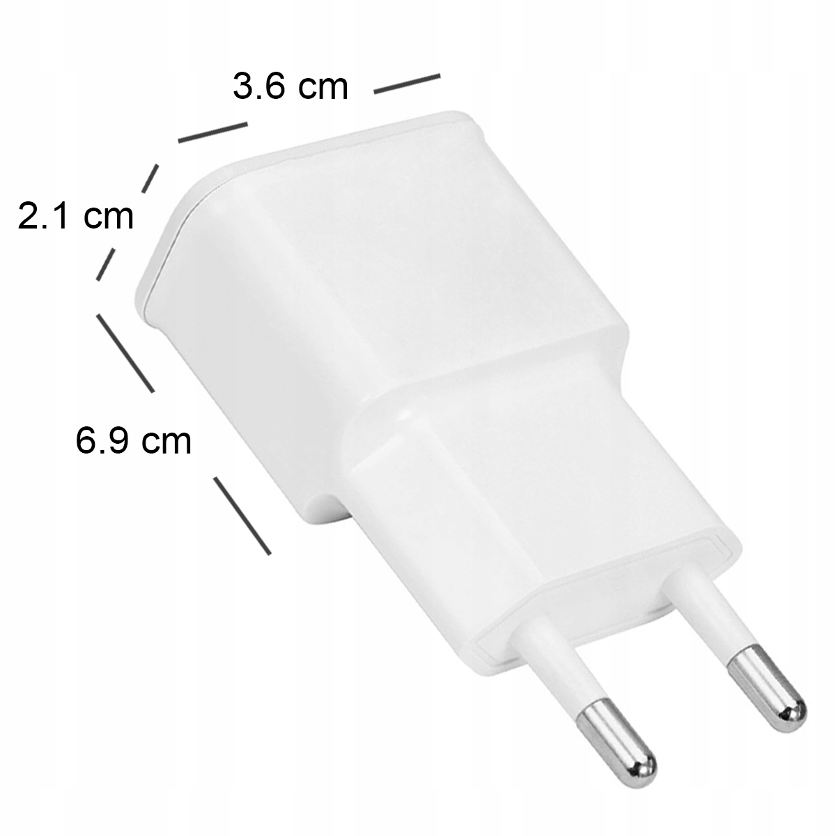 ADAPTER ŁADOWARKA UNIVERSALNA TELEFONU WTYCZKA KOSTKA ZASILACZ USB 5V 2A Kolor biały