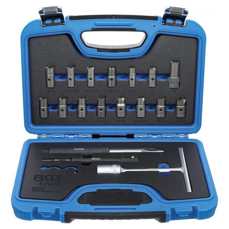 Sada fréz pro zásuvky vstřikovačů 19 ks, Bgs 62607