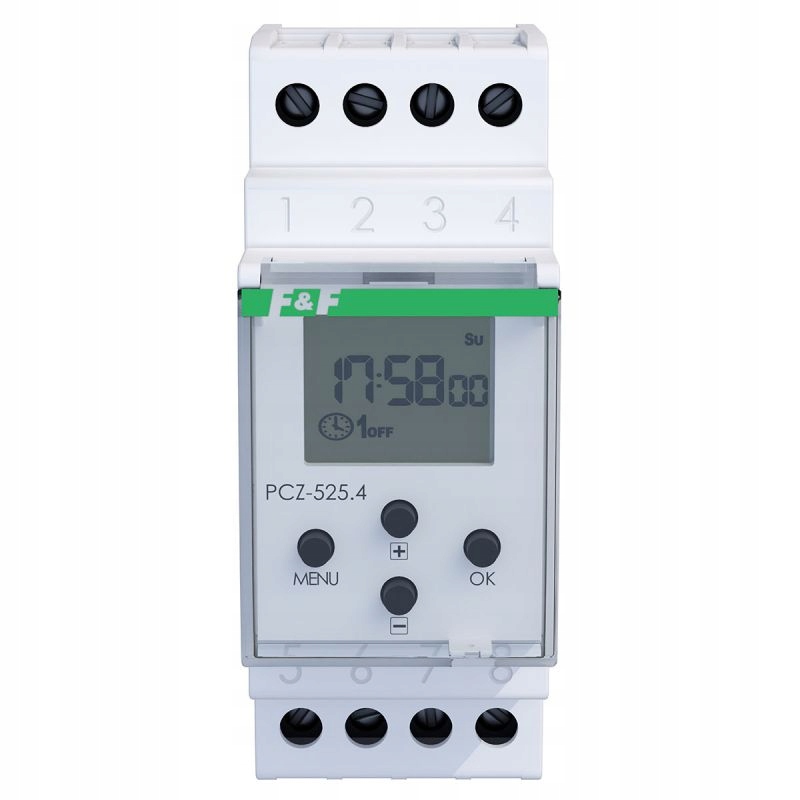 Astronomické hodiny 16A 1P 24-264 V Ac/dc Nfc PCZ-525.4 F&f