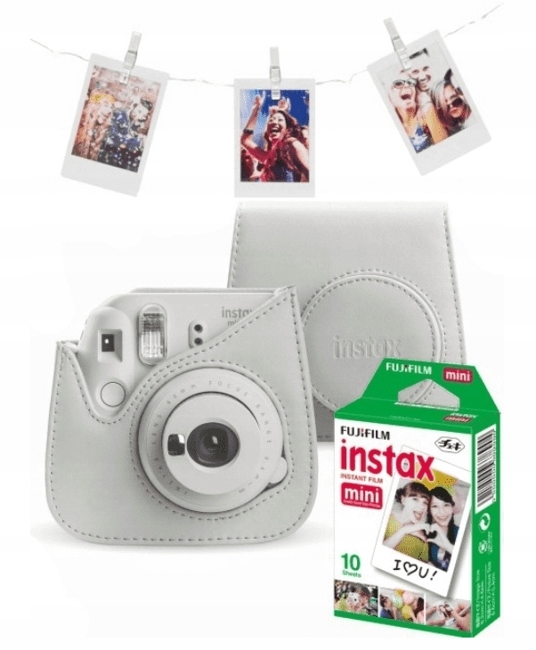 

FujiFilm Instax mini 9 White +10 wkładów +Led+Case