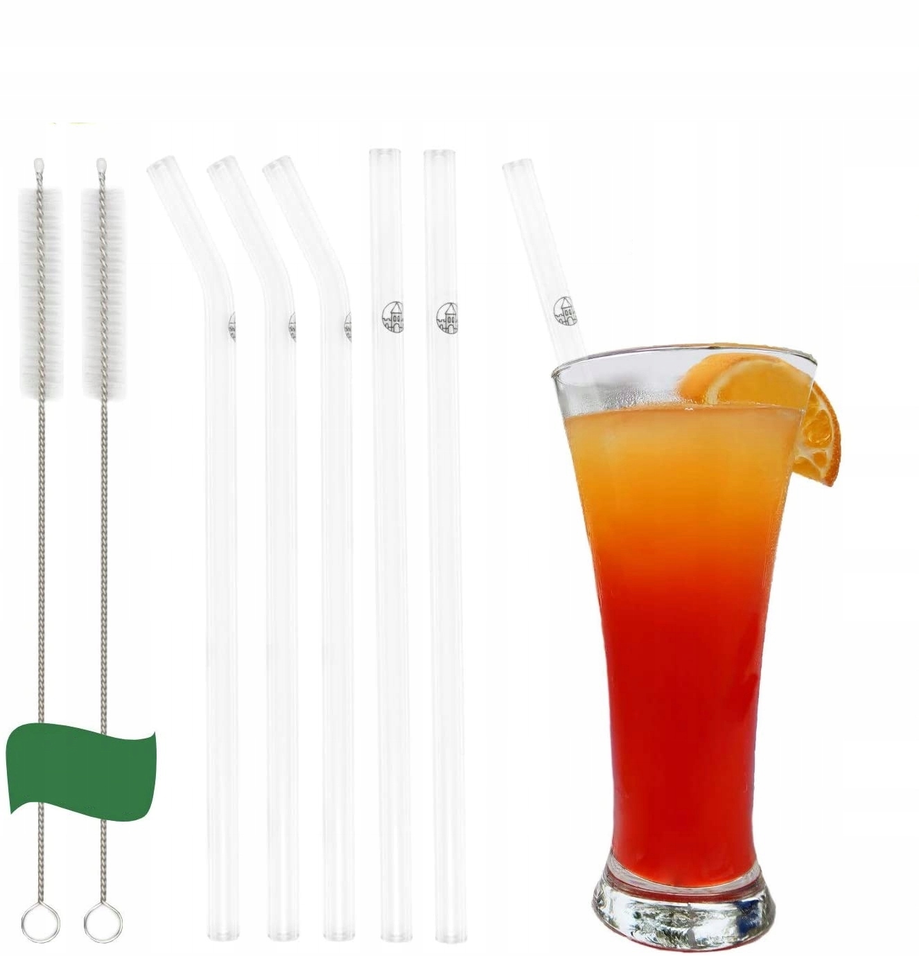 

Słomki Szklane Rurki Do Picia Wielorazowe 6SZT Eko