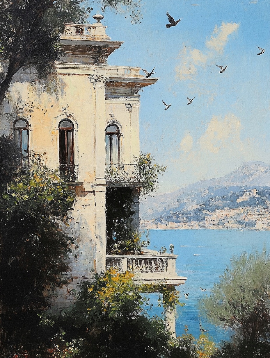 Obraz Na Plátně Canvas Architektura Itálie Amalfi Vila Moře Terasa 75x100