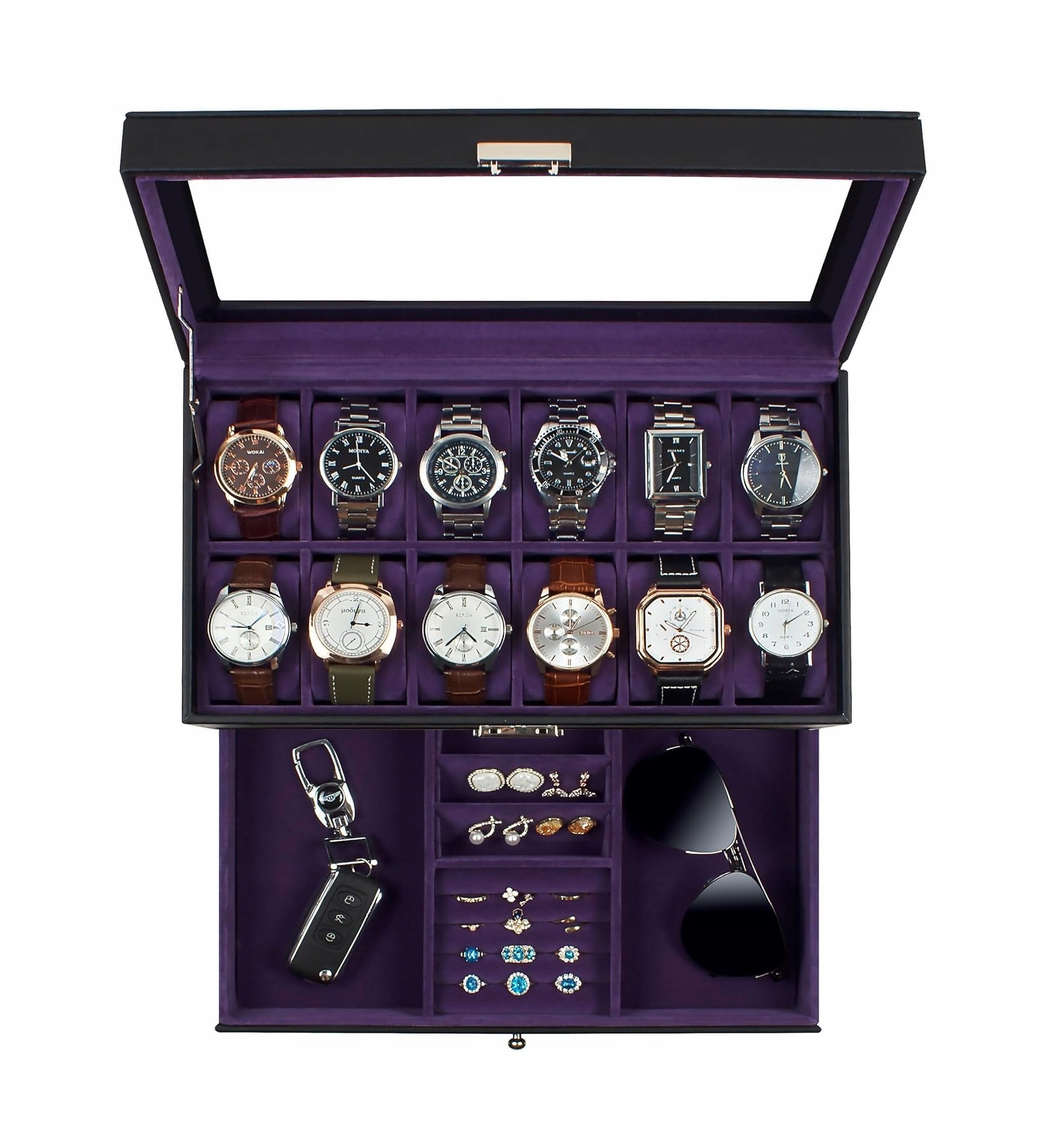 Organizér Na šuplík s 12 zásuvkami pouzdro šperkovnice na bižuterii brýle