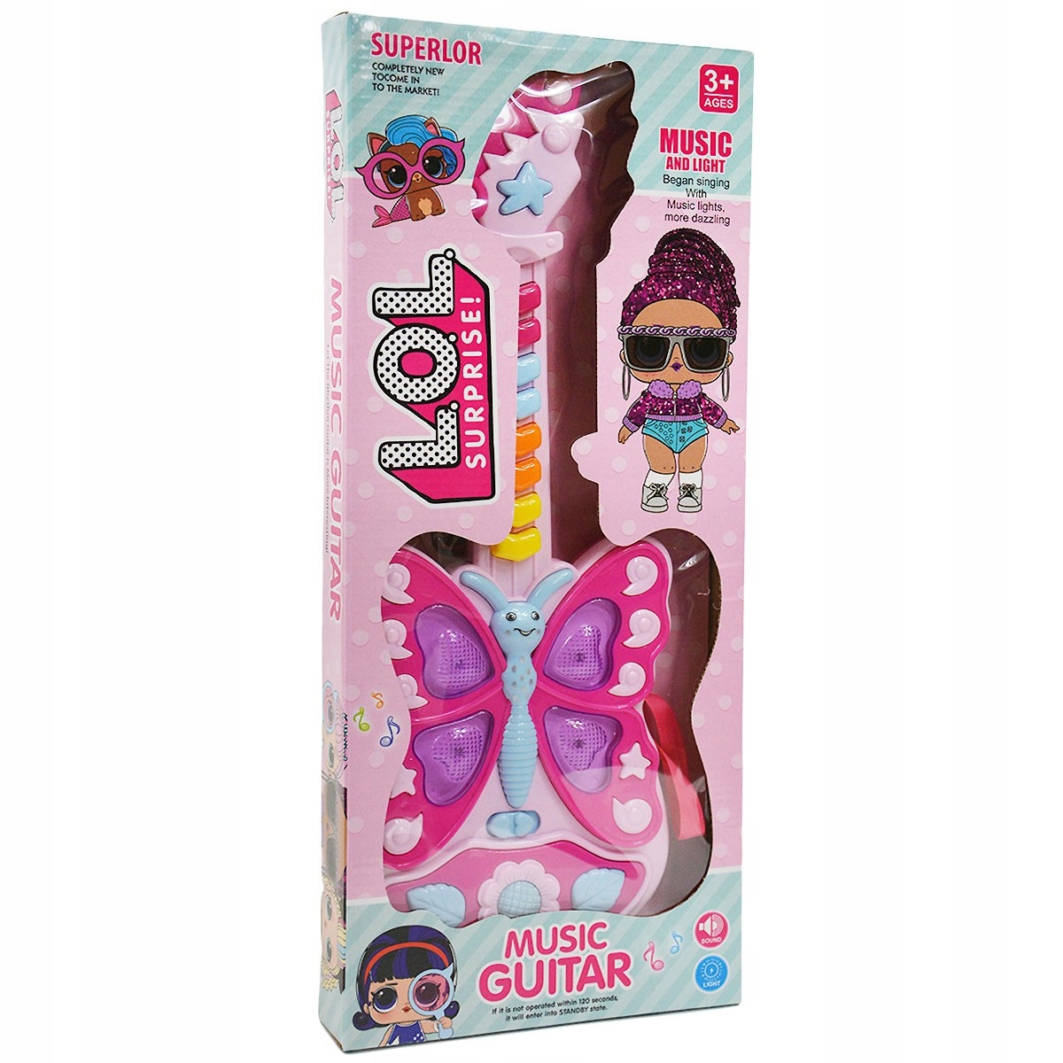 

119081 Gitara Światło Dźwięk Motylek