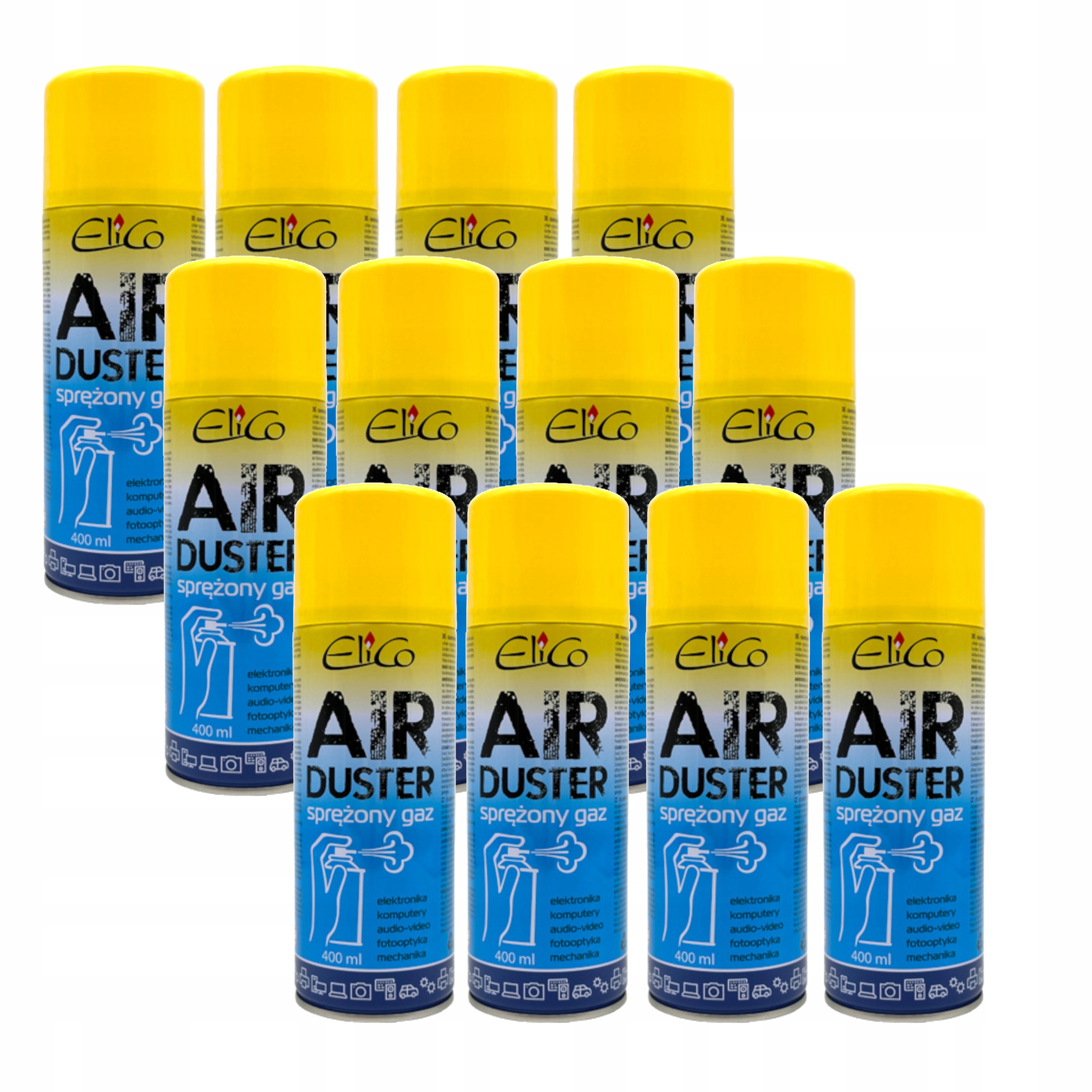 12 x Stlačený Vzduchový Sprej Na Čištění Profukování 400 ML Trubička