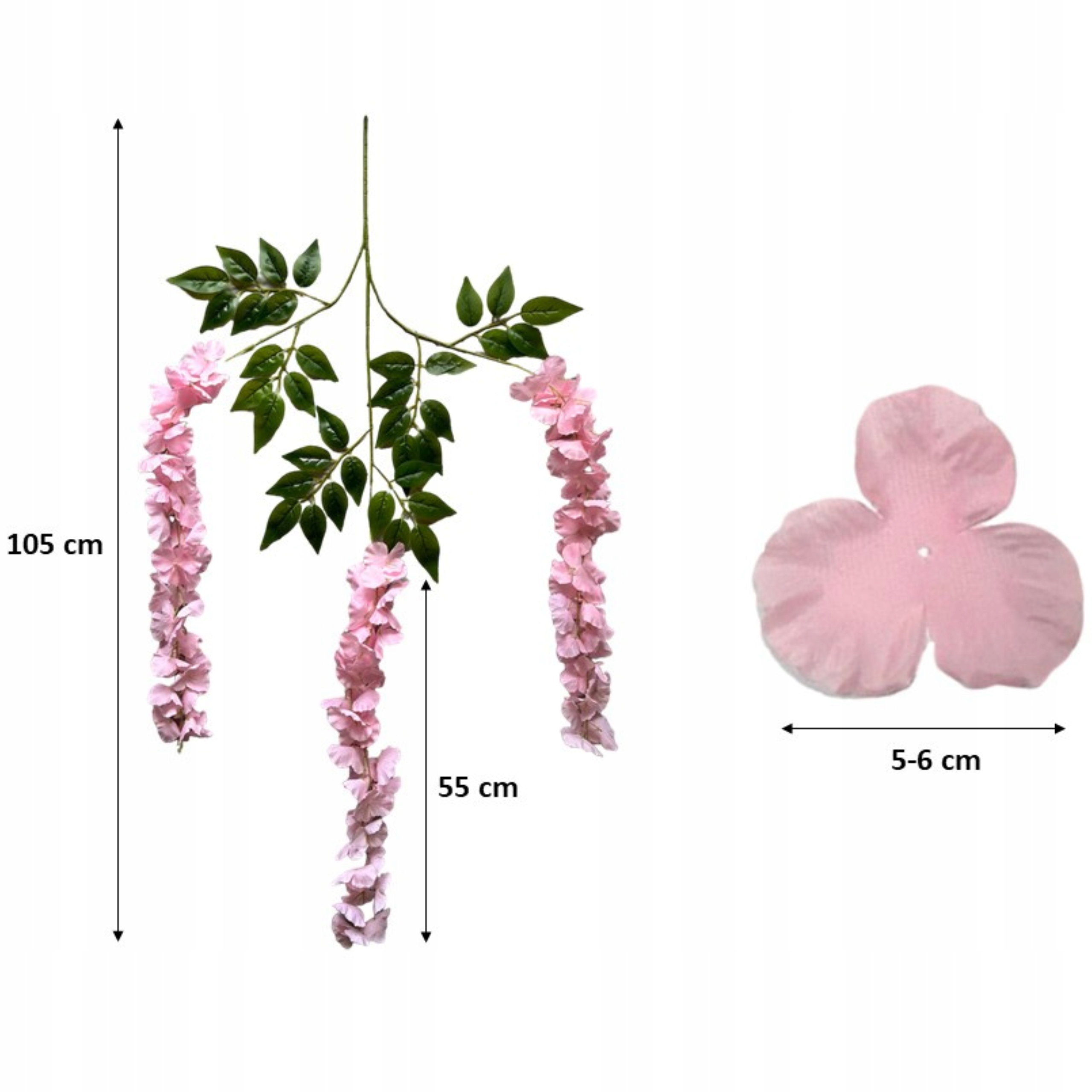 12x WISTERIA GLICYNIA PREMIUM XXL sztuczna gęsta girlanda kwiatowa ślub Kod producenta 12_sztuczna wisteriaB