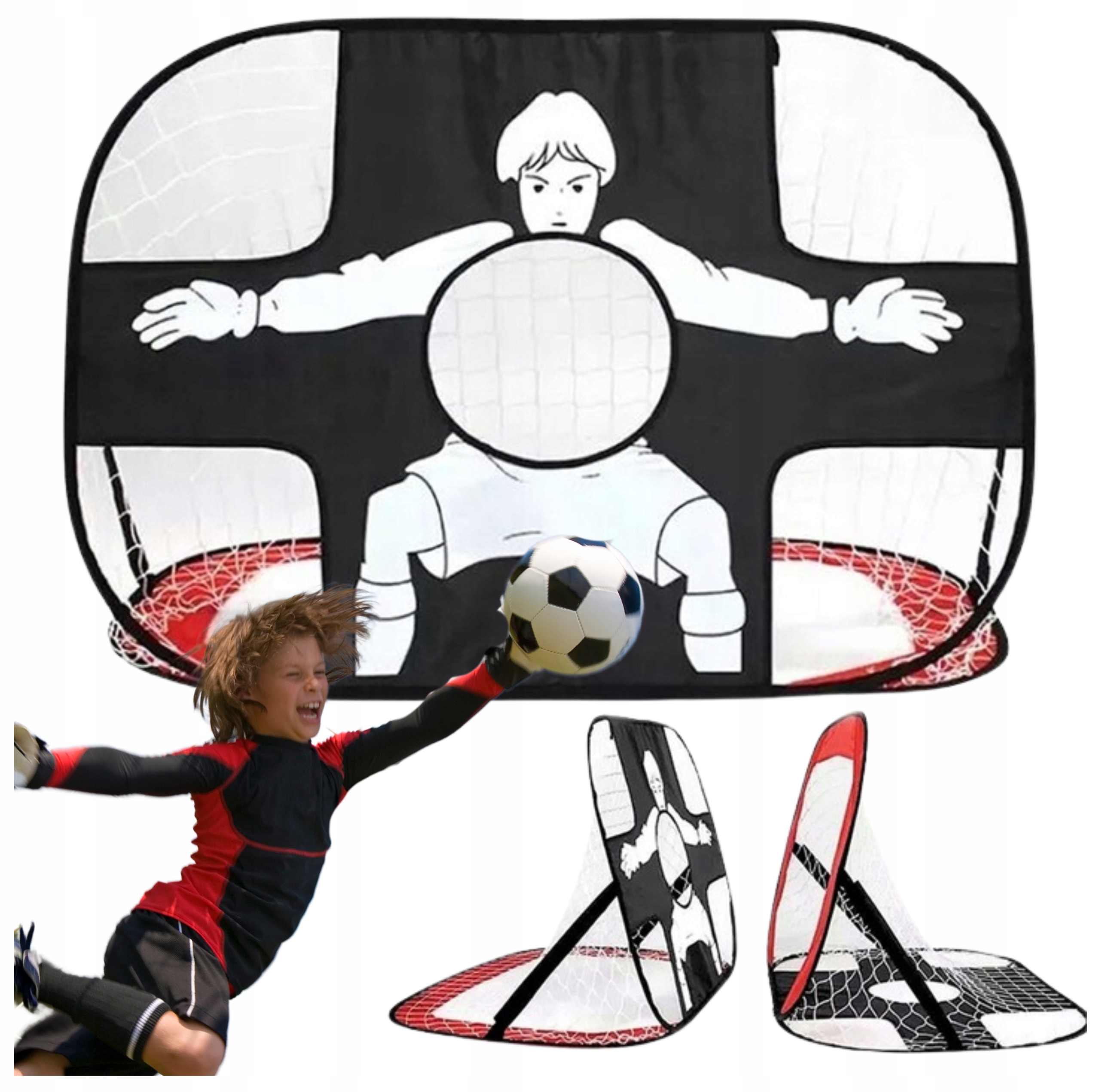 Bramka Piłkarska Przenośna Samorozkładająca Się Pop-up Torba Piłka Nożna