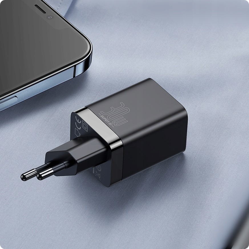 BASEUS SZYBKA ŁADOWARKA SIECIOWA DO TELEFONU 2X USB USB-C 30W PD QC 3.0 AFC Marka Baseus