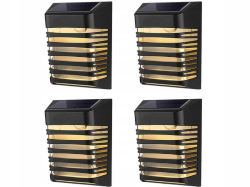 4x Solární Led lampa na Oplocení se senzorem soumraku