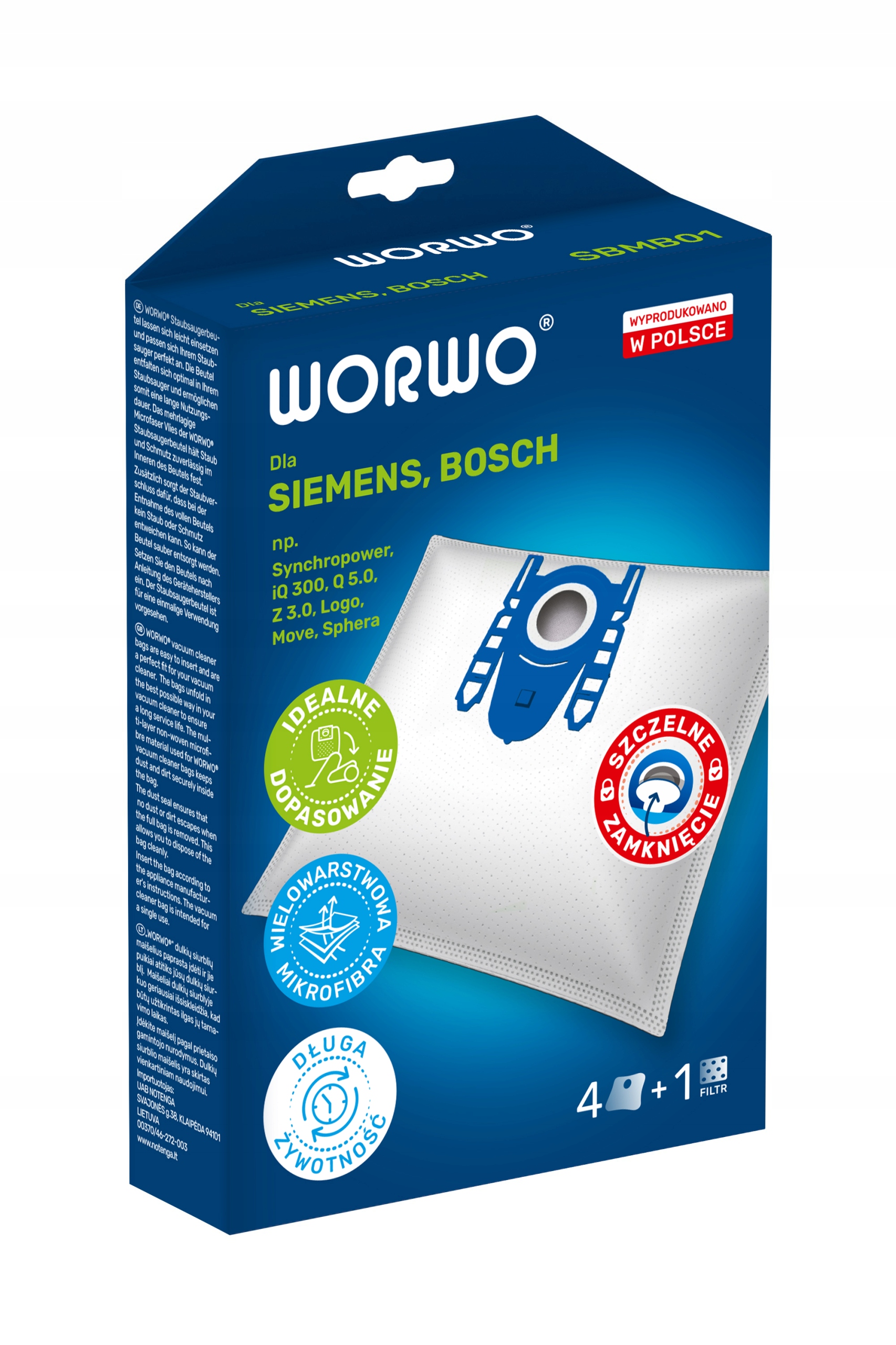 WORKI 4x DO ODKURZACZA BOSCH BGLS2WH1H +FILTR WLOT