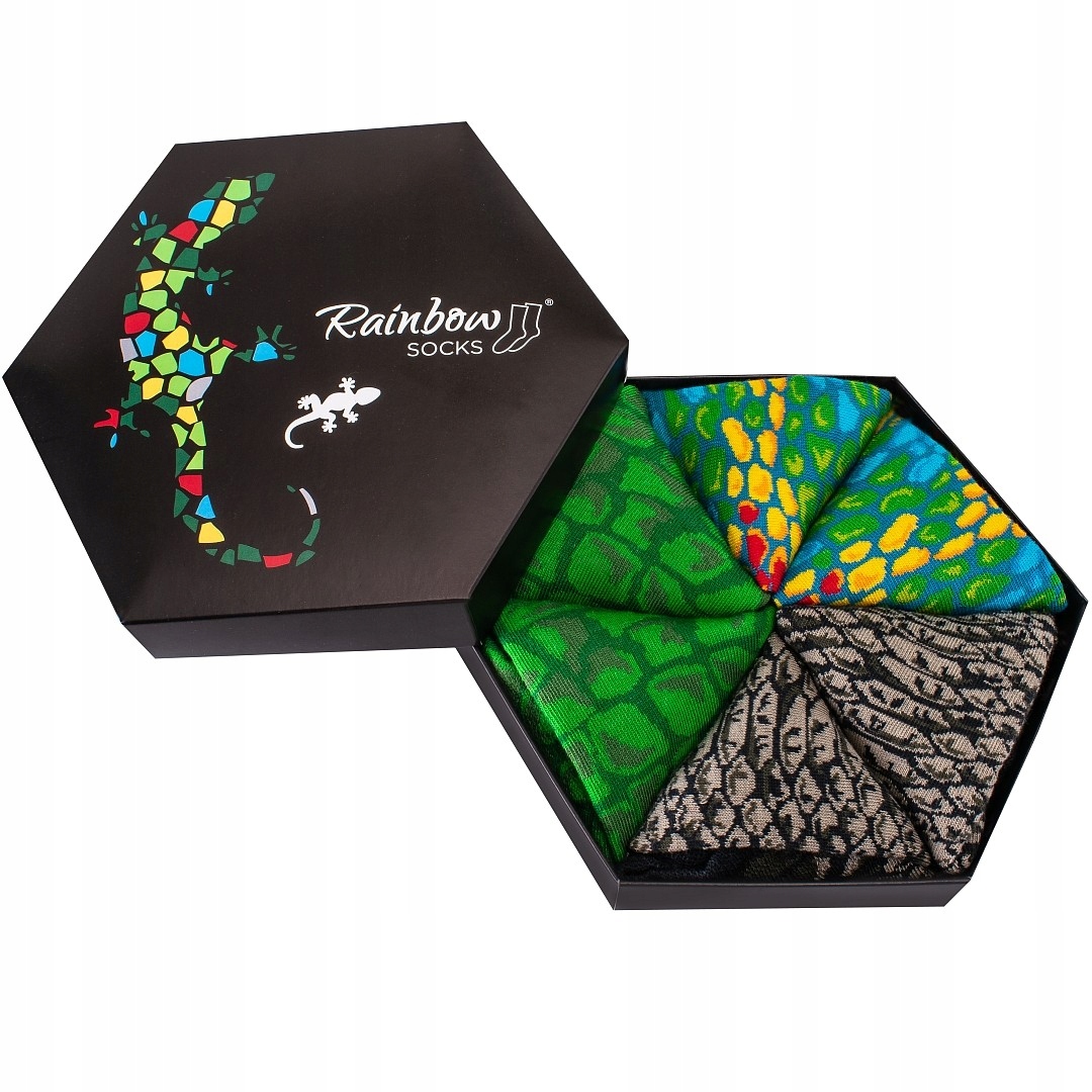 

Skarpetki w pudełku gady: Kameleon, Krokodyl, Wąż