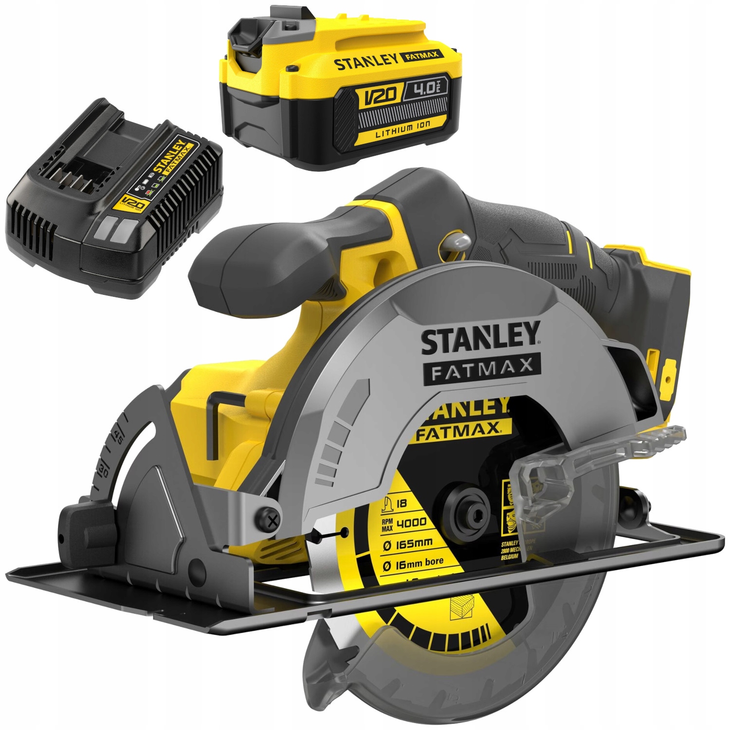 Pilarka tarczowa Stanley SFMCS500 18V 165mm Ładowarka Akumulator 4Ah