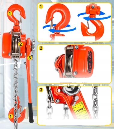 wciągnik wciągarka łańcuchowa podnośnik ręczna linowa wyciągarka 1,5T 1.5m Kod producenta 15003