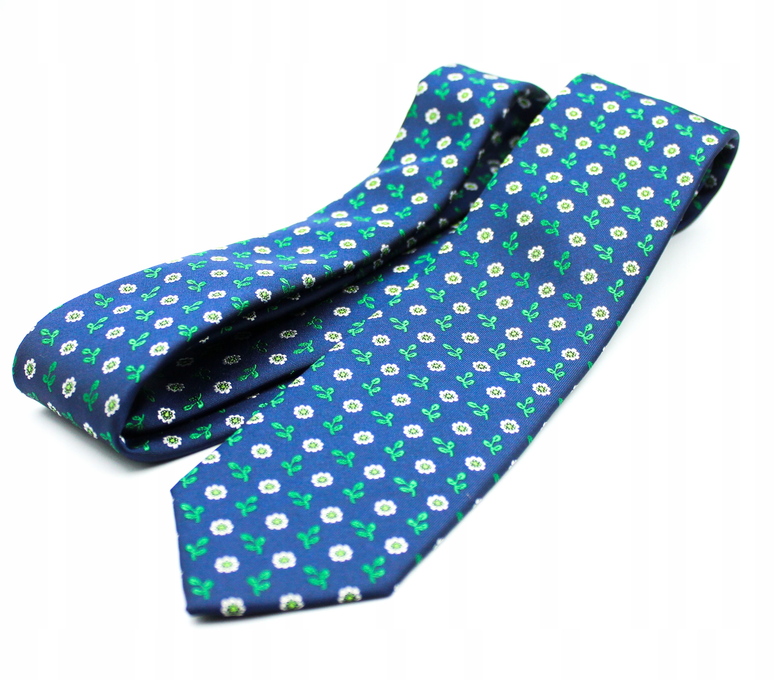 KRAWAT ŻAKARDOWY ELEGANCKI WE WZOREK GRANATOWY ZIELONY KWIATKI Kod producenta WE WZORKI WZÓR KWIATUSZKI LISTKI