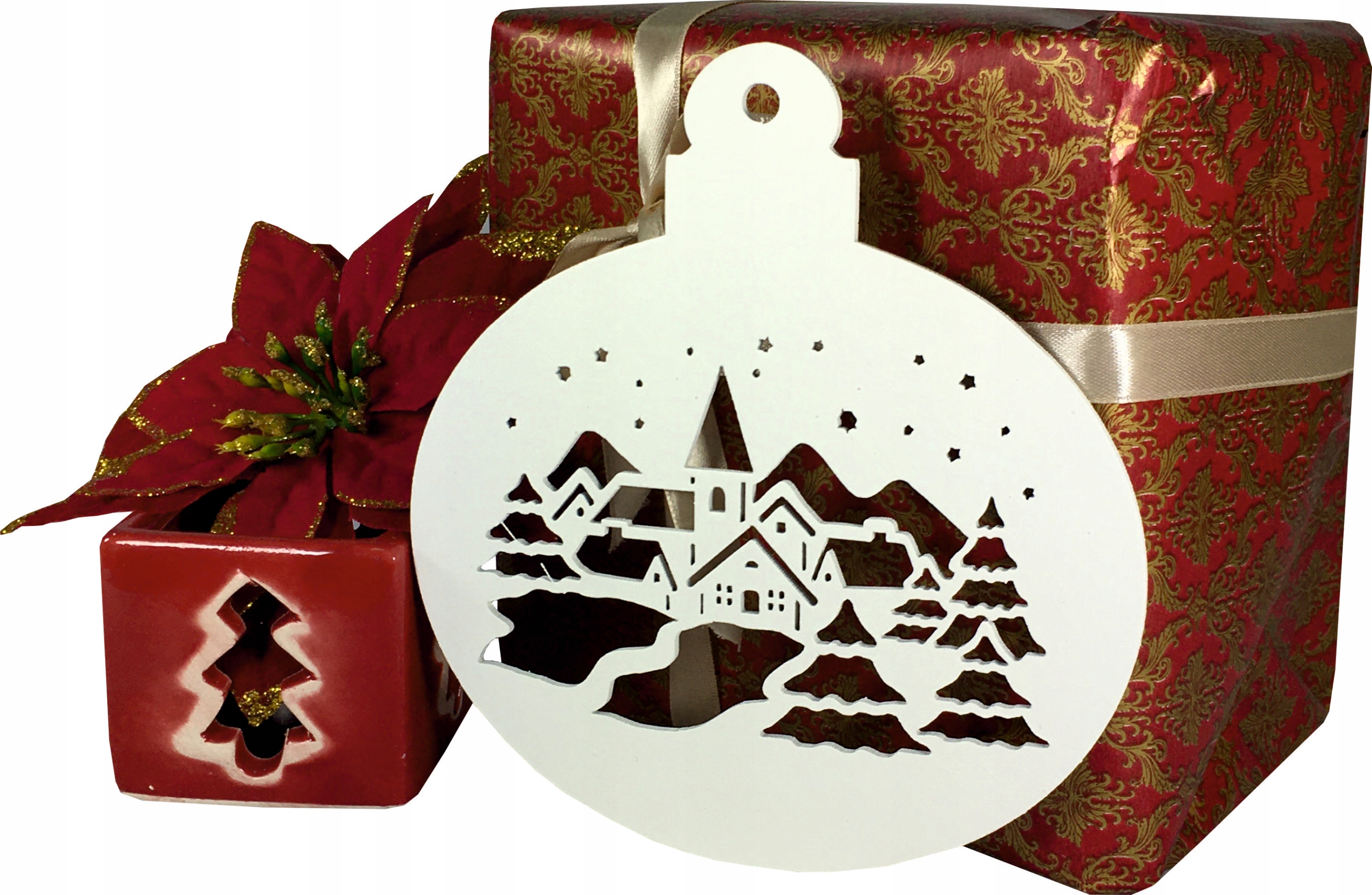 ŚWIĄTECZNA BOMBKA ZAWIESZKA BOŻE NARODZENIE 30CM