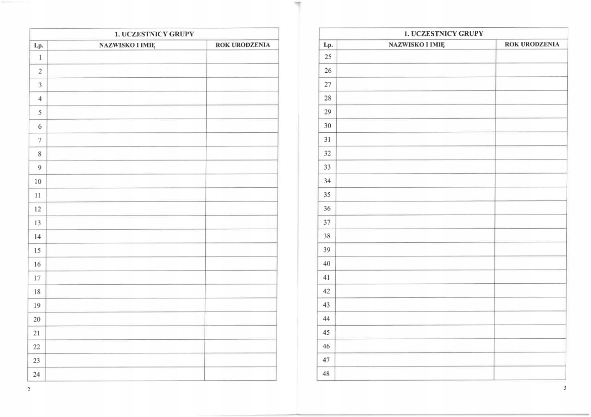 Dziennik zajęć placówki wypoczynku A-5 Marka inny