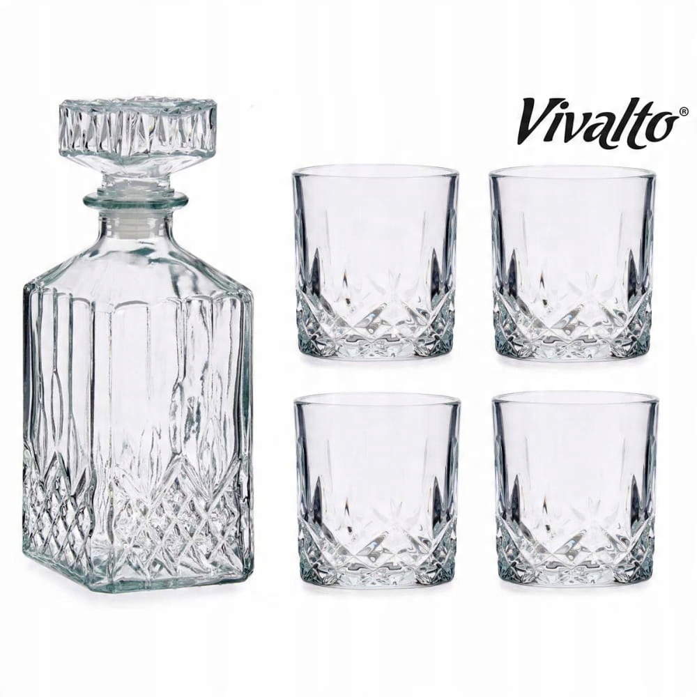 

Zestaw do whisky karafka i 4 szklanki Vivalto