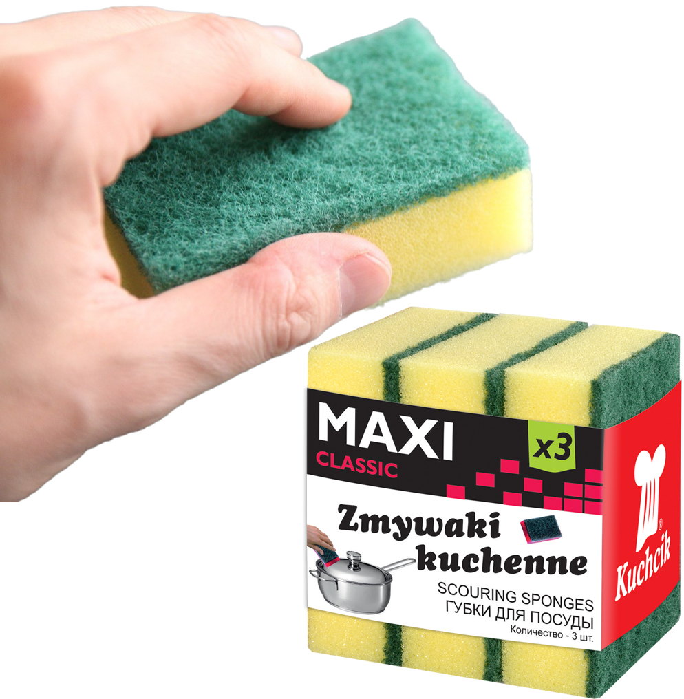 

Gąbki myjki Zmywaki do naczyń Maxi Classic 3 szt