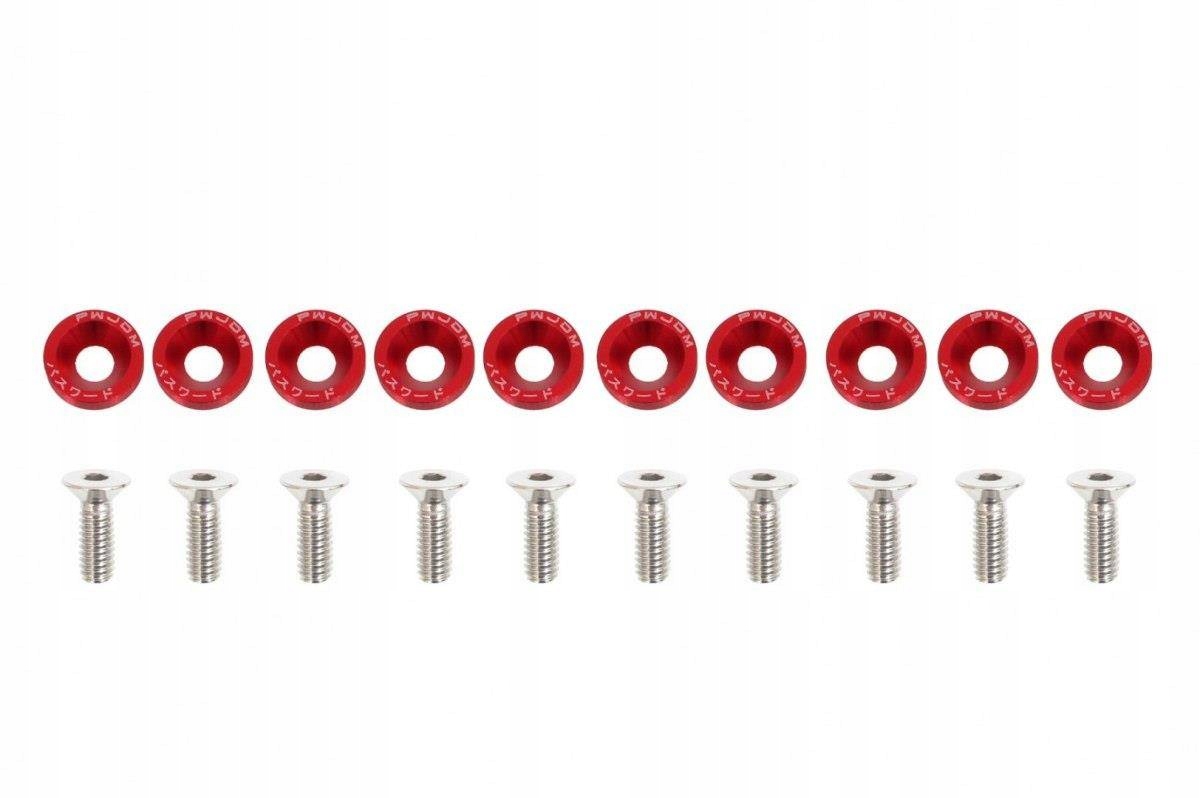Śrubki ozdobne M6x1.0 15mm Jdm Red